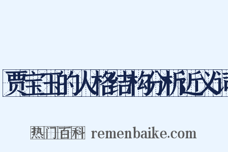 贾宝玉的人格结构分析近义词是什么意思的图片